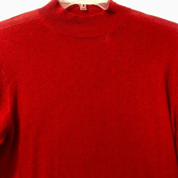 Saturdays NYC Sweater Sean Mock Turtleneck Red Crepe Rib *FLAW* size Medium - Picture 10 of 16